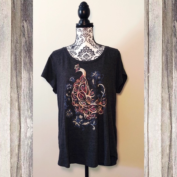 Lucky Brand Tops - Lucky Brand Peacock Bird Tee